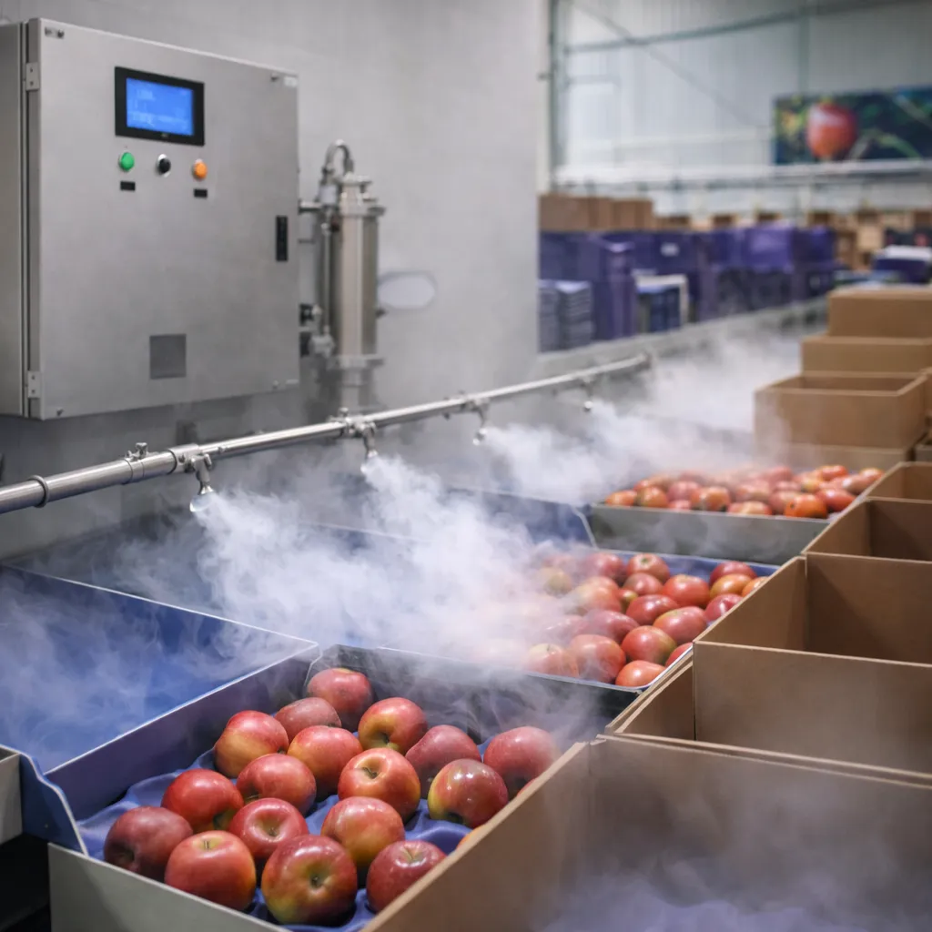 Desinfecção de frutas e verduras com ozônio