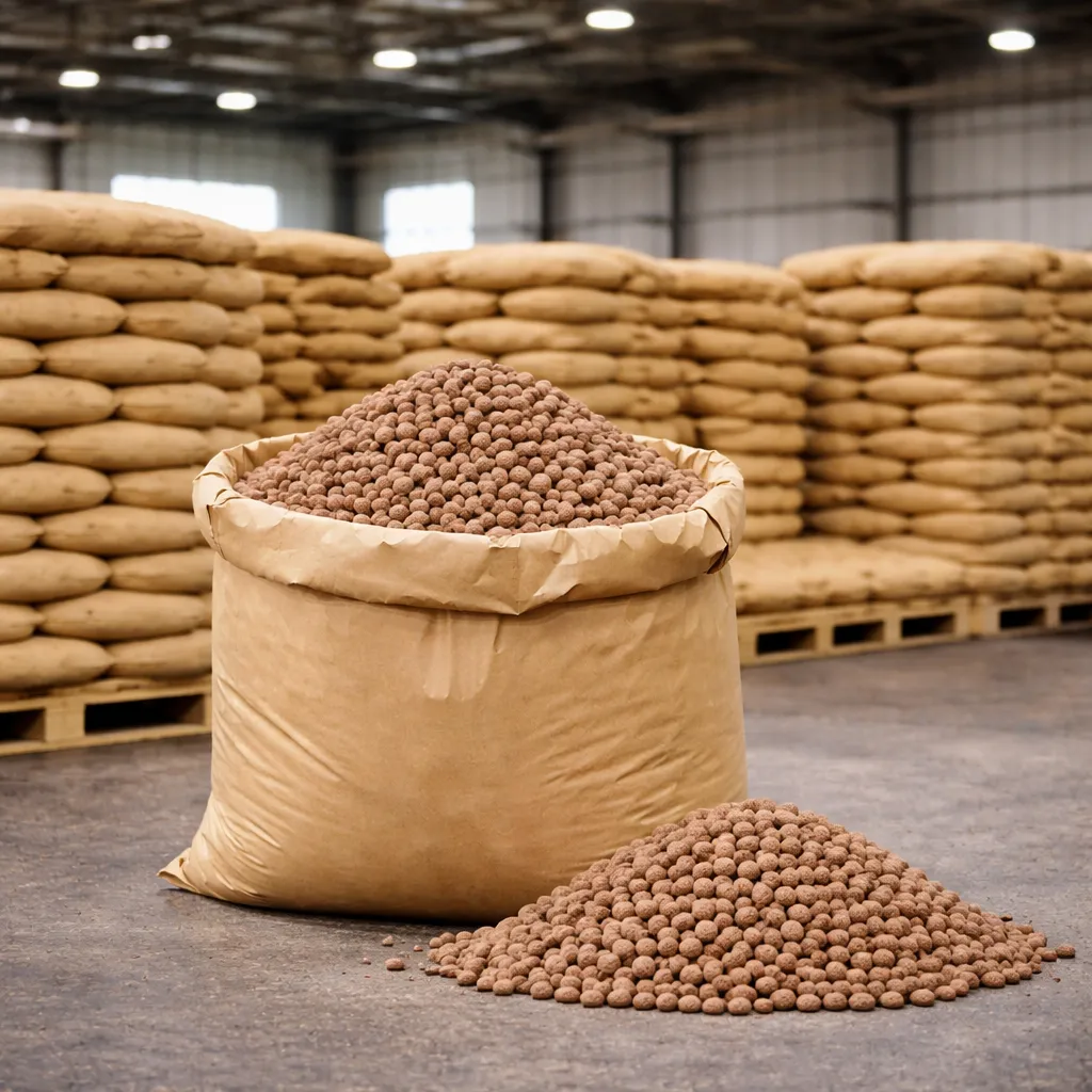 Granulado cerâmico filtrante